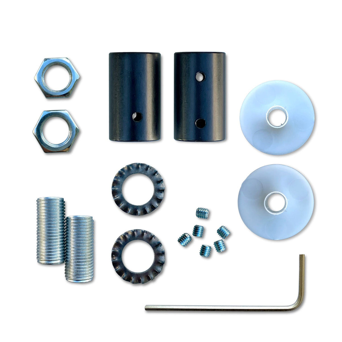 Kit Creative Flex tubo flessibile di estensione rivestito in tessuto RM20 Blu scuro con terminali metallici Nero 30 cm