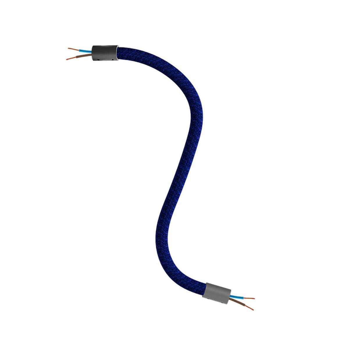 Kit Creative Flex tubo flessibile di estensione rivestito in tessuto RM20 Blu scuro con terminali metallici Nero 30 cm