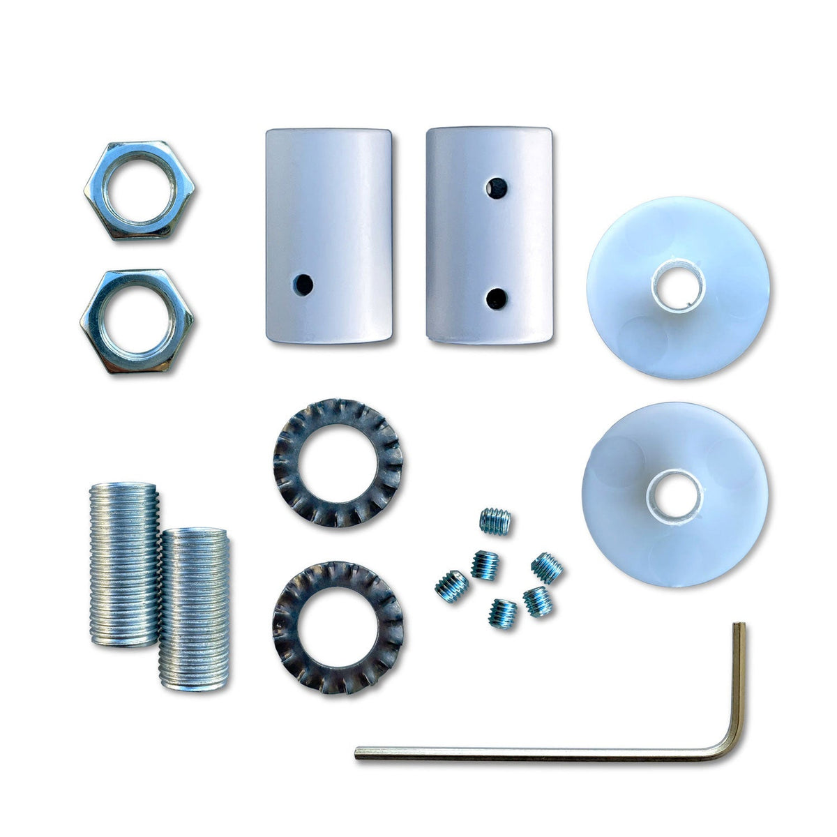 Kit Creative Flex tubo flessibile di estensione rivestito in tessuto RZ22 Nero Whiskey con terminali metallici Bianco opaco 30 cm
