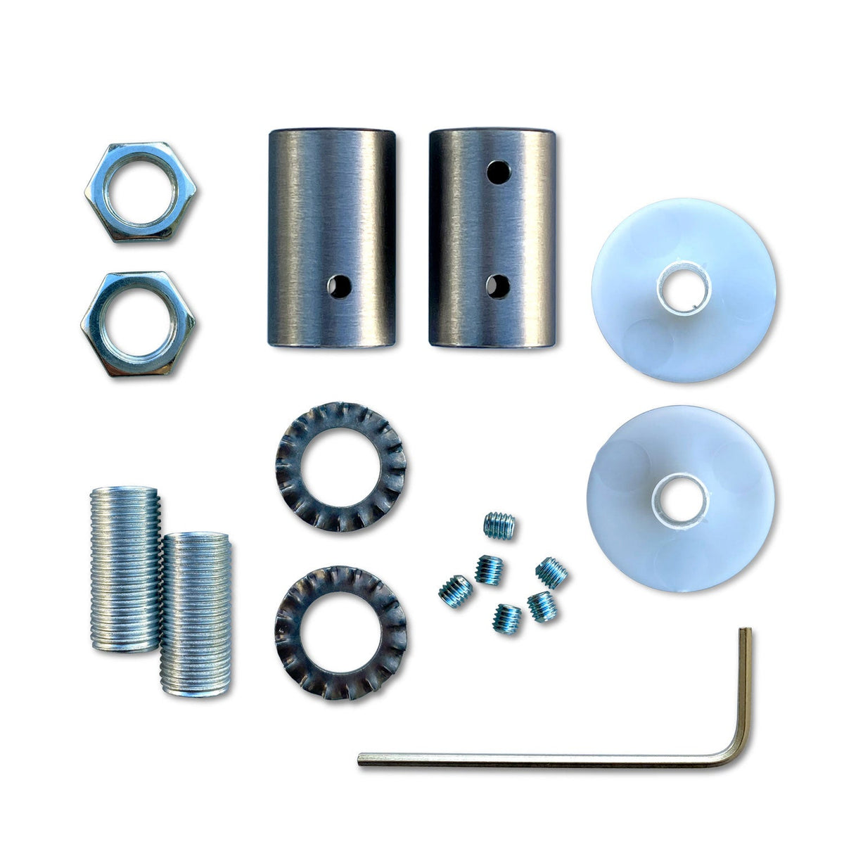 Kit Creative Flex tubo flessibile di estensione rivestito in tessuto RZ24 Nero e Oro con terminali metallici Titanio satinato 30 cm