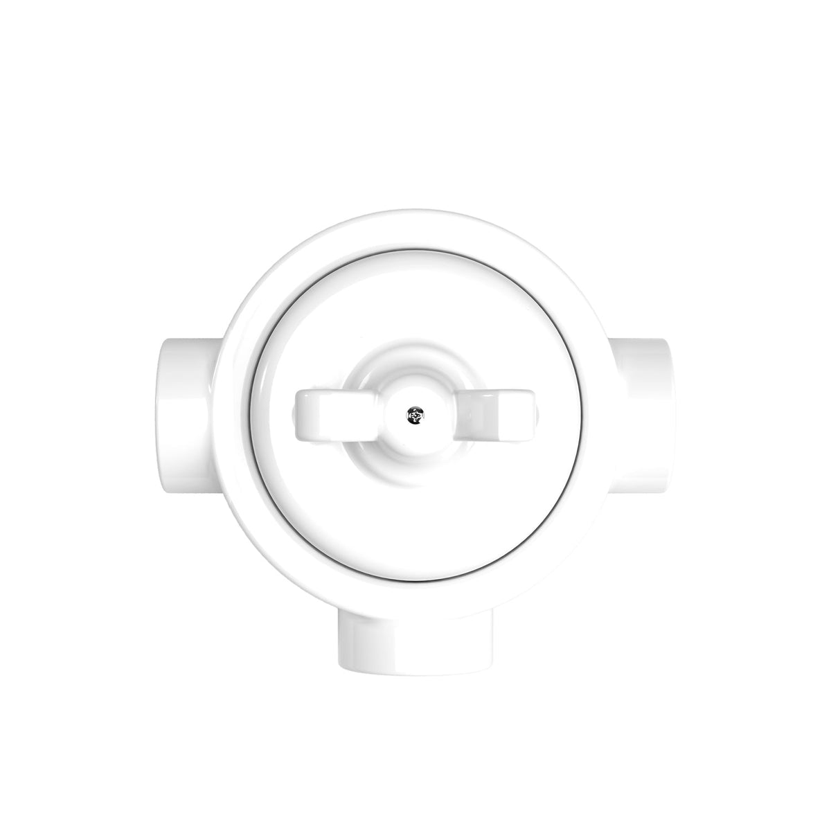 Kit interruttore/deviatore con dado a farfalla e base per Creative-Tubes in porcellana bianca Bianco 3