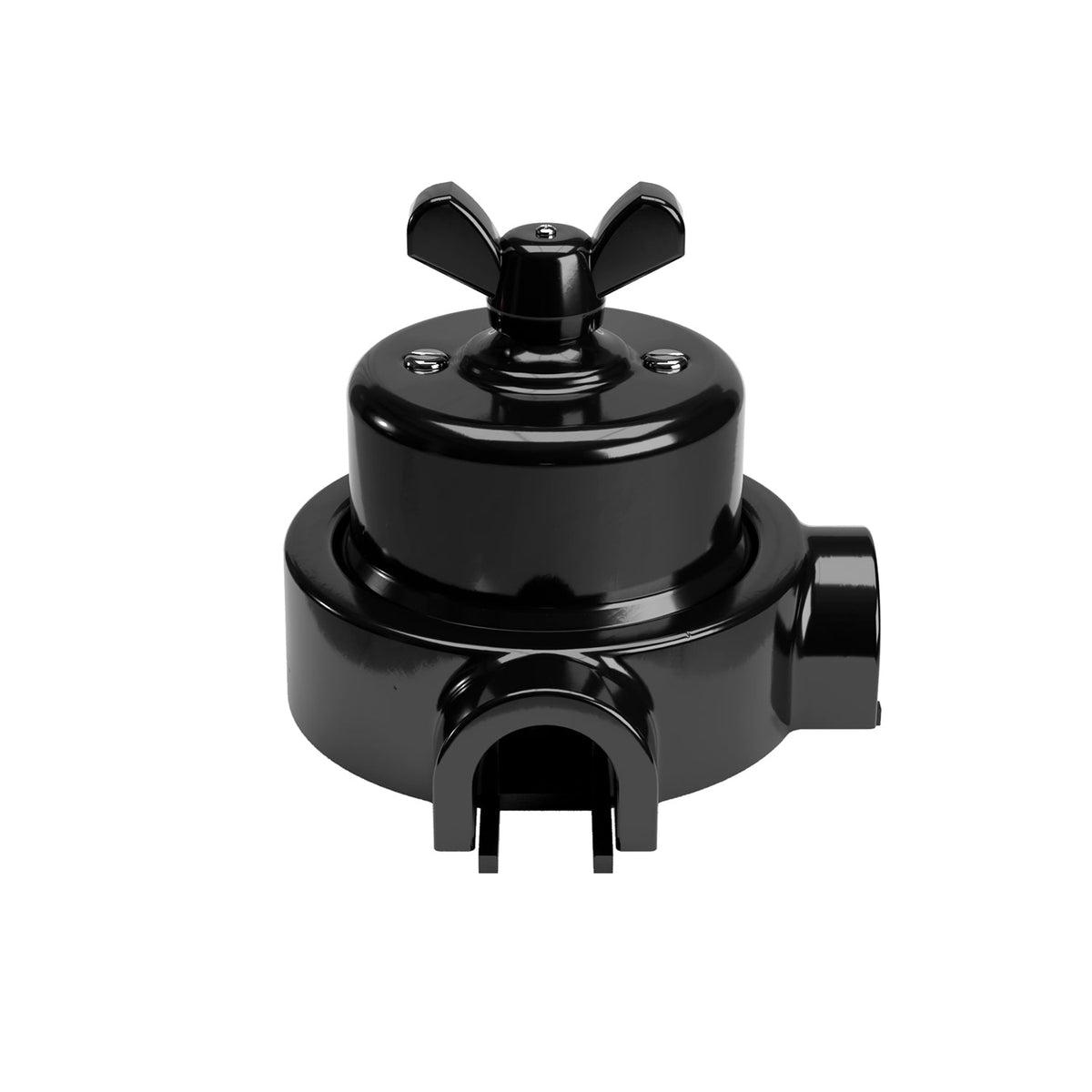Kit interruttore/deviatore con dado a farfalla e base per Creative-Tubes in porcellana nera Nero 2