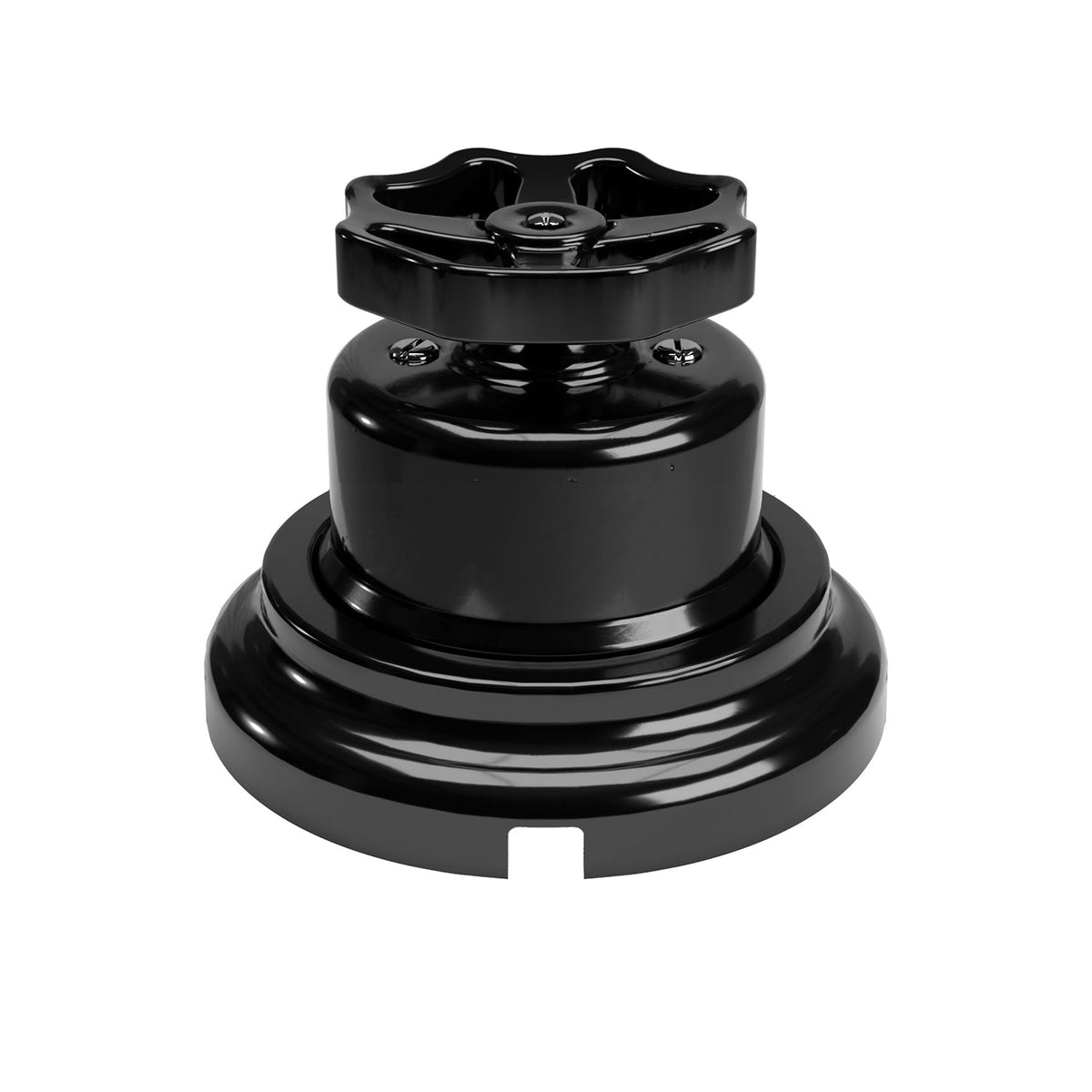 Kit interruttore/deviatore con manopola e base in porcellana nera Nero