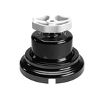 Kit interruttore/deviatore con manopola e base in porcellana nera Bianco