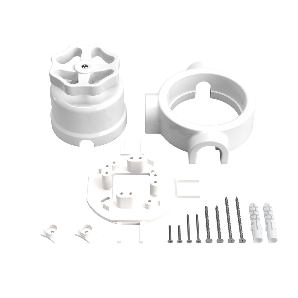 Kit interruttore/deviatore con manopola e base per Creative-Tubes in porcellana bianca Bianco 3
