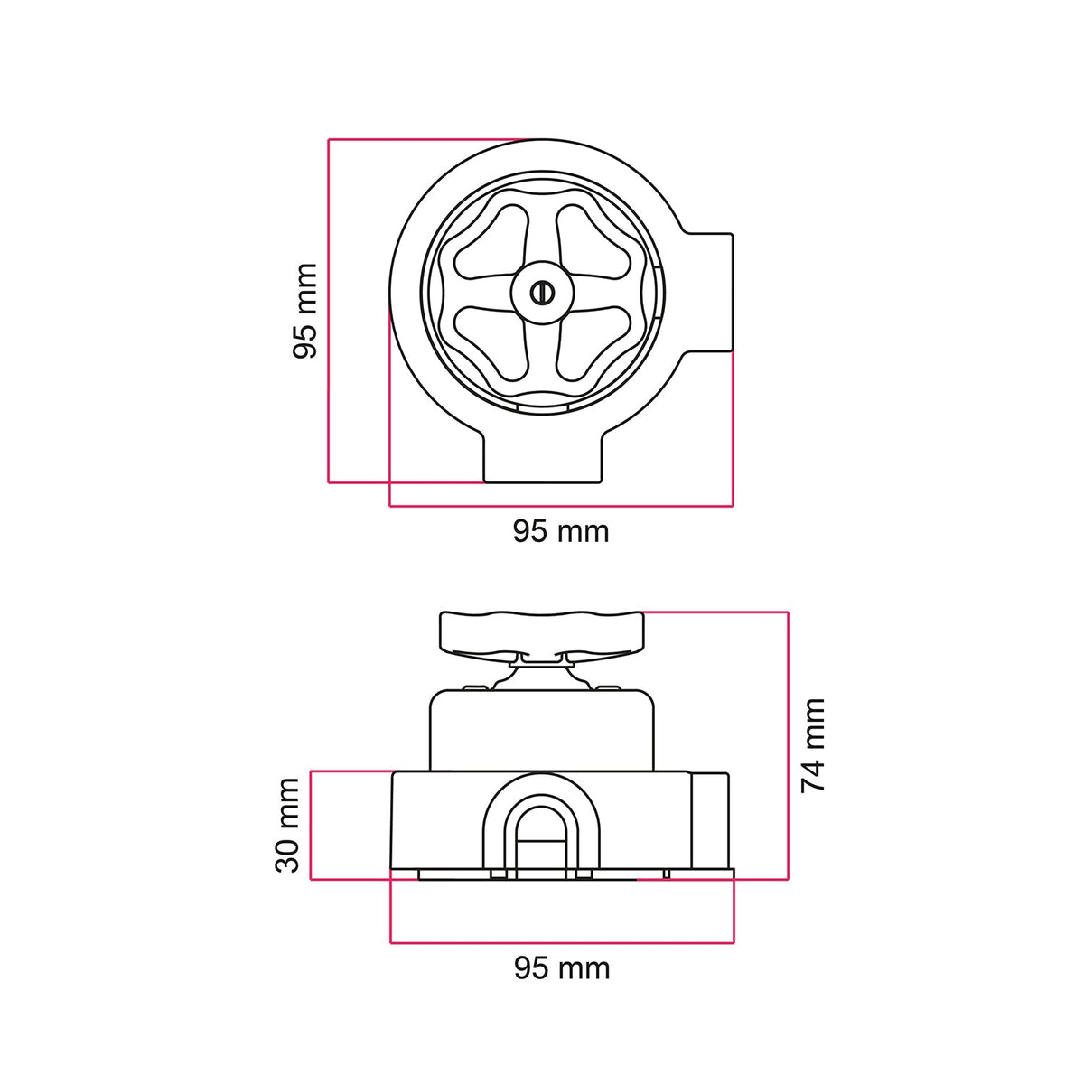 Kit interruttore/deviatore con manopola e base per Creative-Tubes in porcellana nera Bianco 2