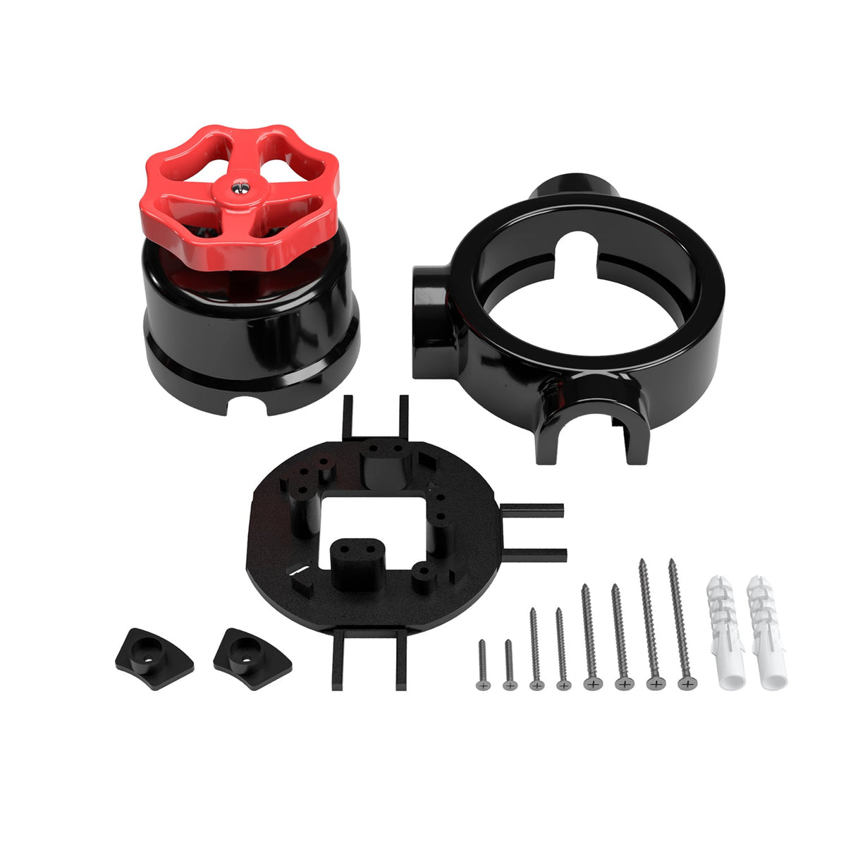 Kit interruttore/deviatore con manopola e base per Creative-Tubes in porcellana nera Rosso 3