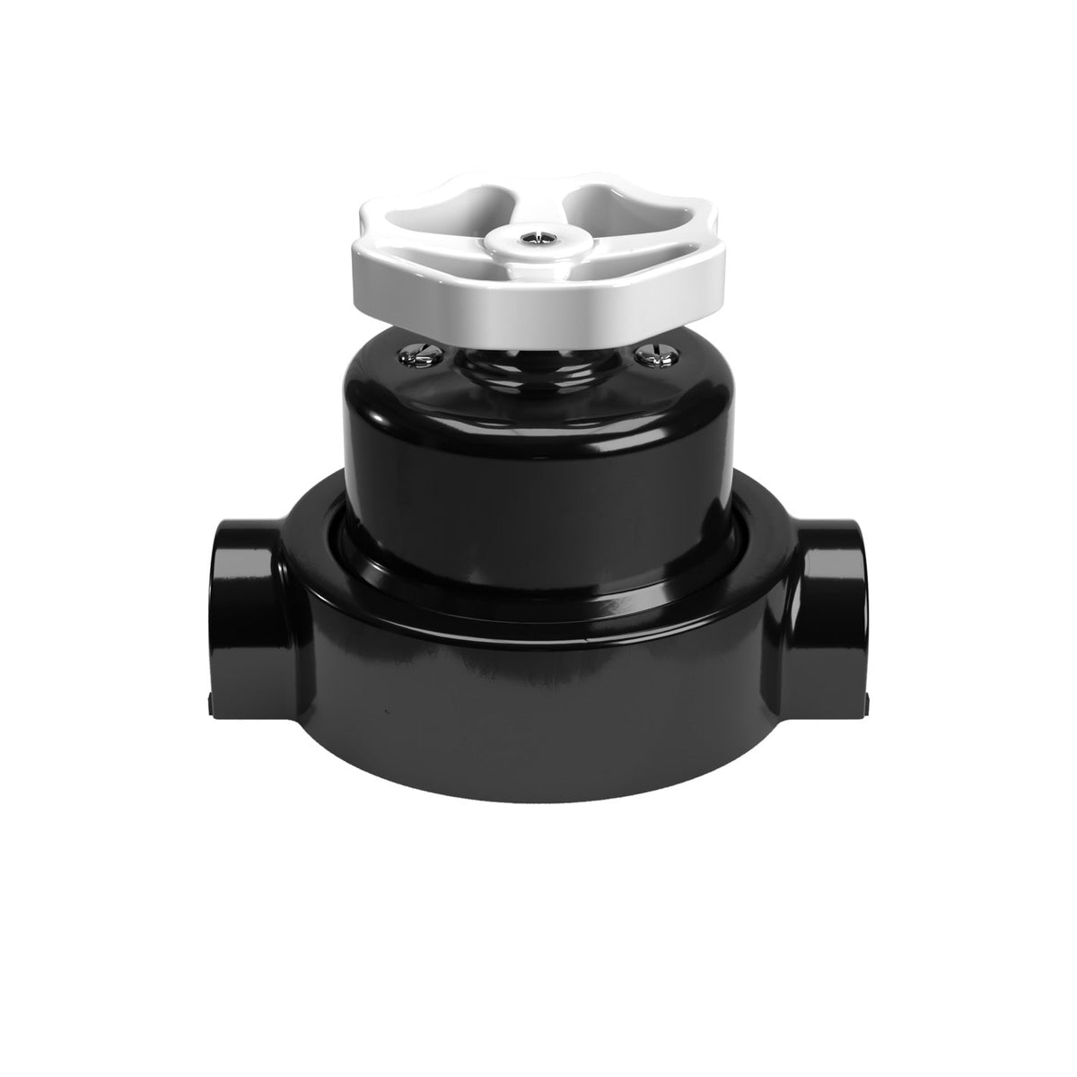 Kit interruttore/deviatore con manopola e base per Creative-Tubes in porcellana nera Bianco 2 in linea