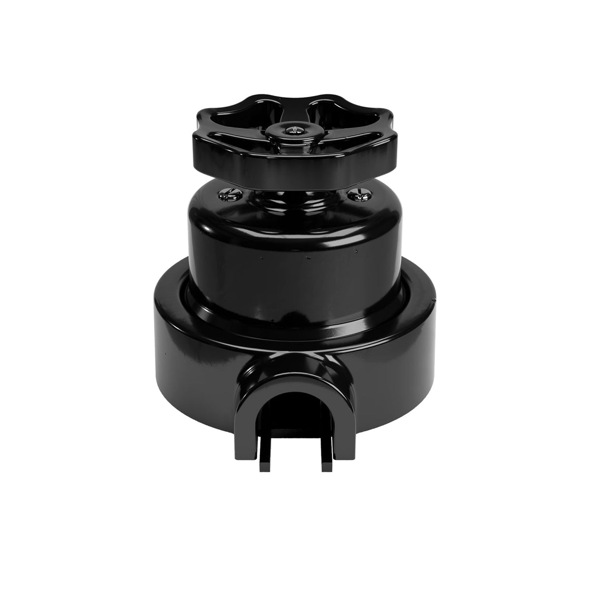 Kit interruttore/deviatore con manopola e base per Creative-Tubes in porcellana nera Nero 1