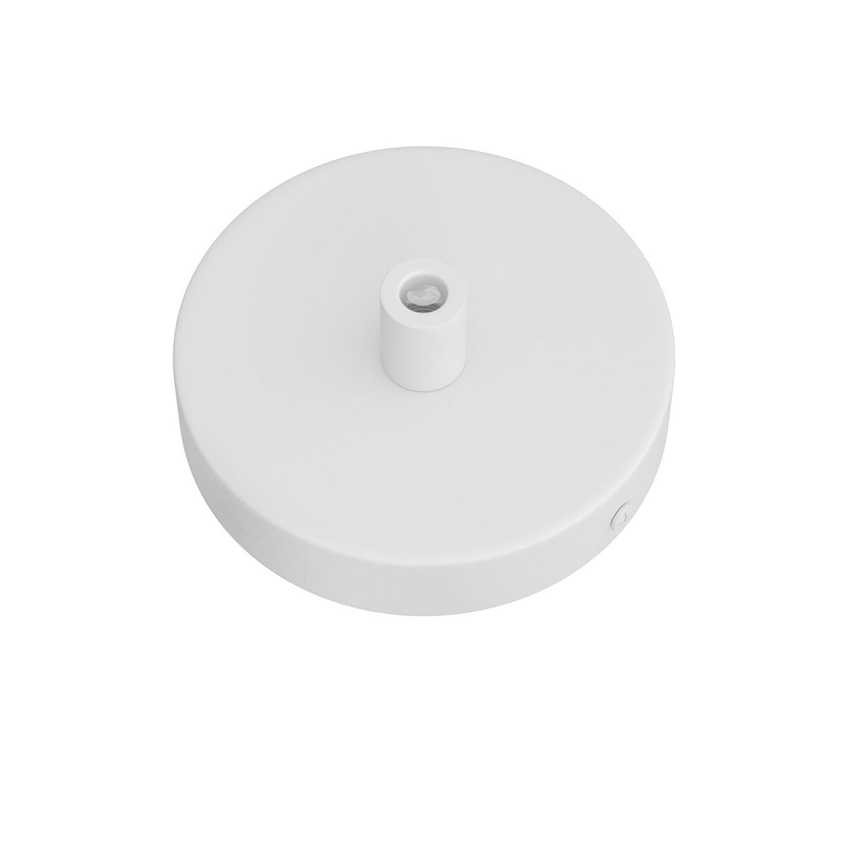Kit Mini Rosone cilindrico in metallo a 1 foro centrale - Bianco opaco Cilindrico