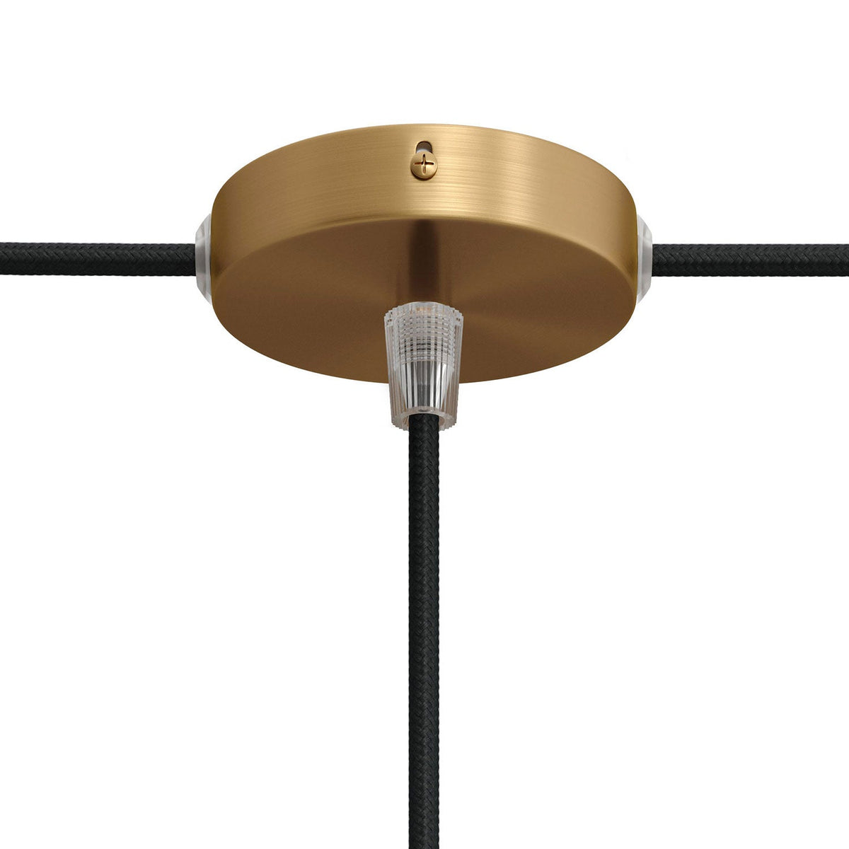 Kit Mini rosone cilindrico in metallo a 1 foro centrale e 2 laterali - Bronzo satinato Conico