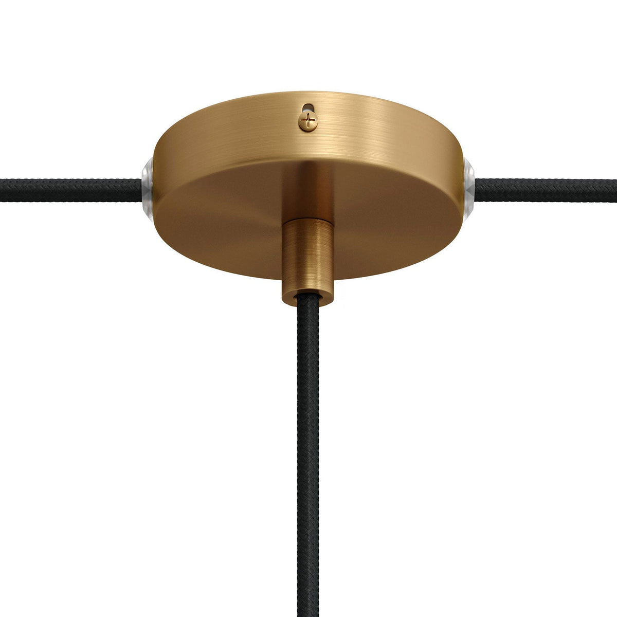 Kit Mini rosone cilindrico in metallo a 1 foro centrale e 2 laterali - Bronzo satinato Cilindrico