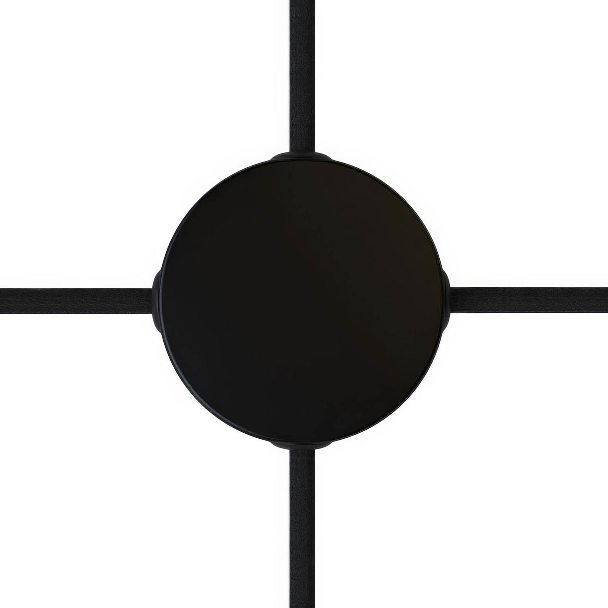 Kit Mini rosone cilindrico in metallo a 4 fori laterali (scatola di derivazione) - Nero opaco