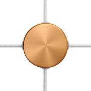 Kit Mini rosone cilindrico in metallo a 4 fori laterali (scatola di derivazione) - Rame satinato