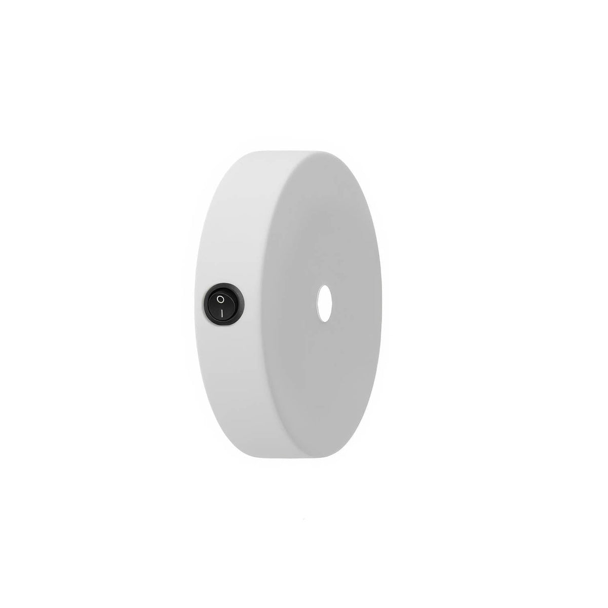 Kit mini rosone cilindrico in metallo con interruttore - Bianco opaco