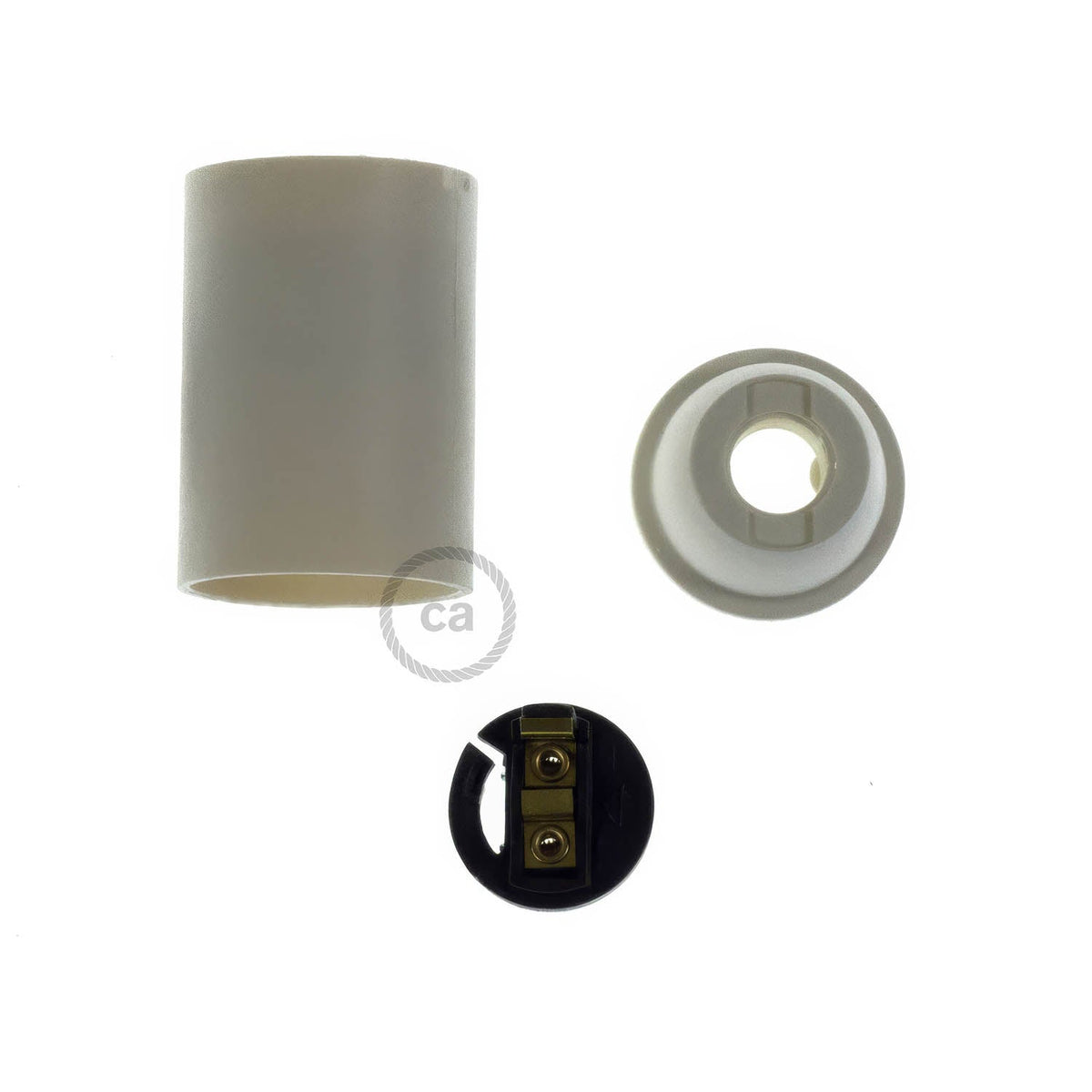 Kit portalampada E14 in termoplastica - Bianco