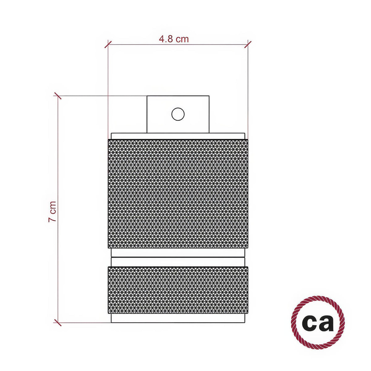 Kit portalampada E27 in alluminio zigrinato a doppia ghiera per paralume - Ottone