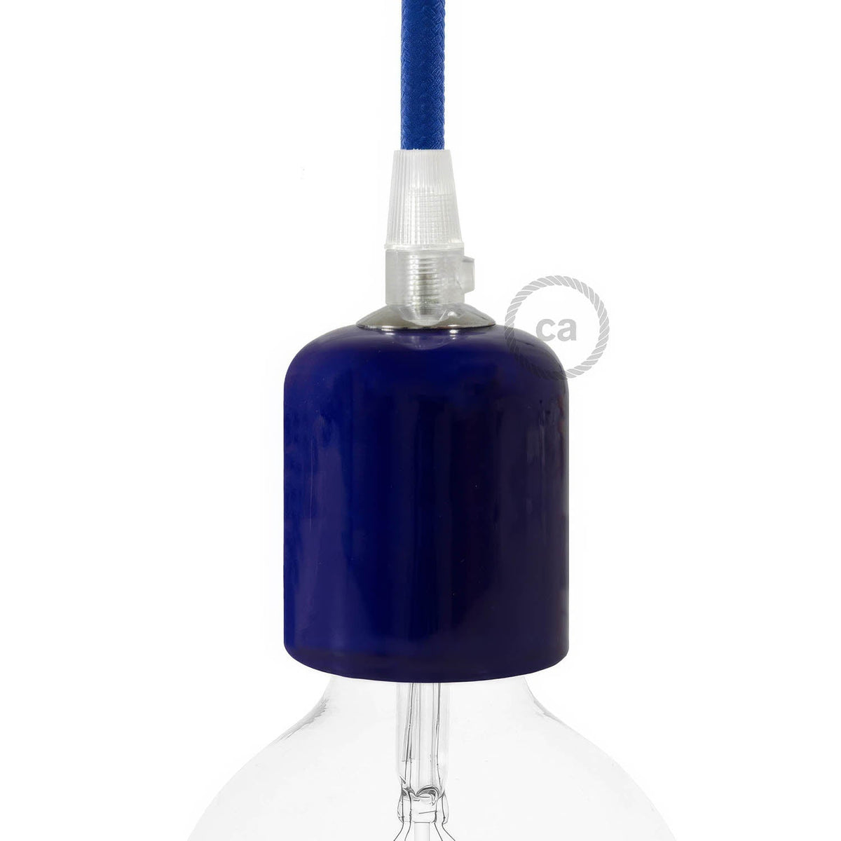 Kit portalampada E27 in ceramica - Blu