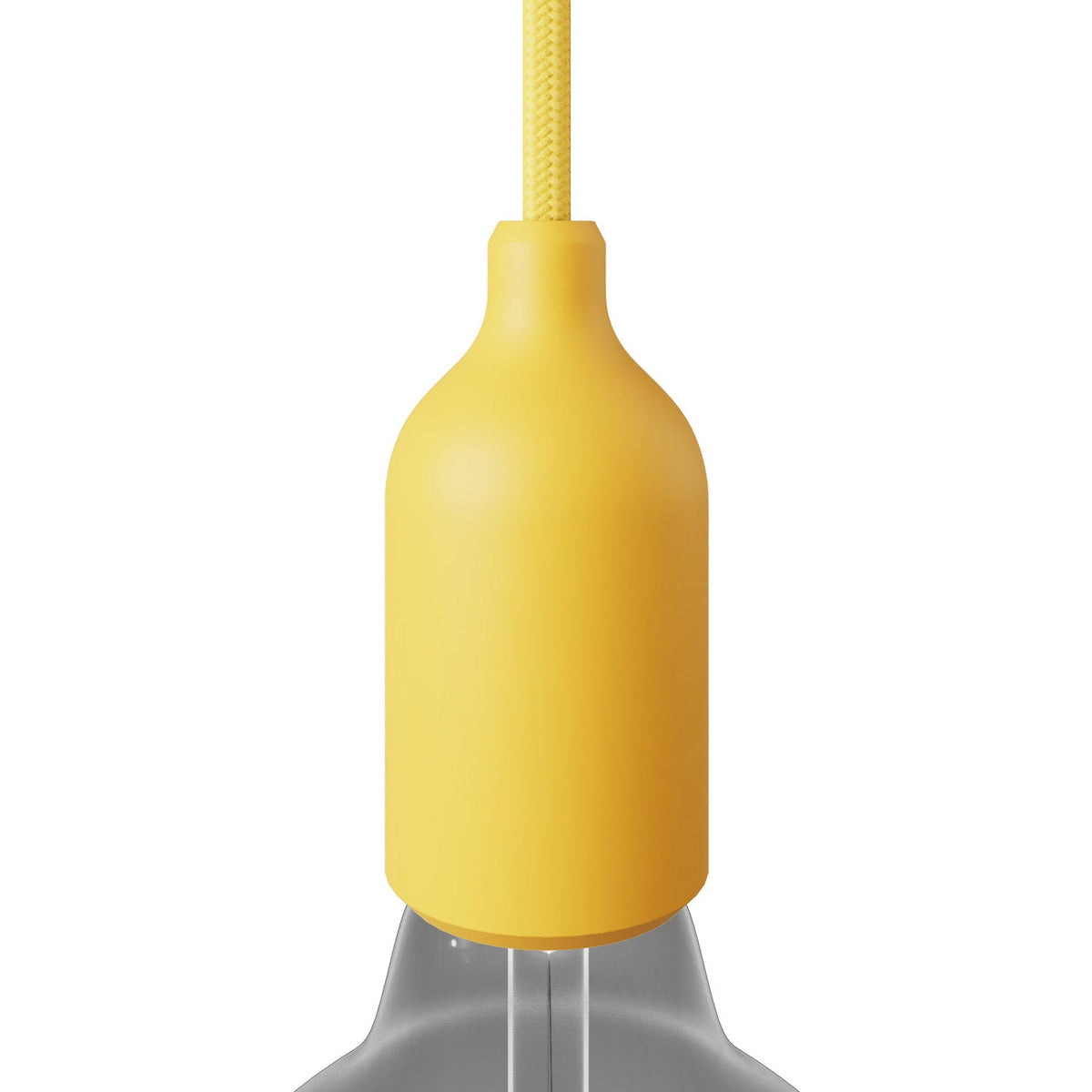 Kit portalampada E27 in silicone con serracavo nascosto - Giallo
