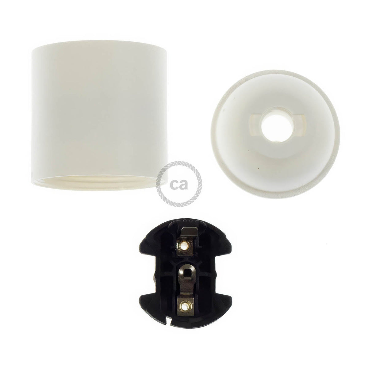 Kit portalampada E27 in termoplastica - Bianco