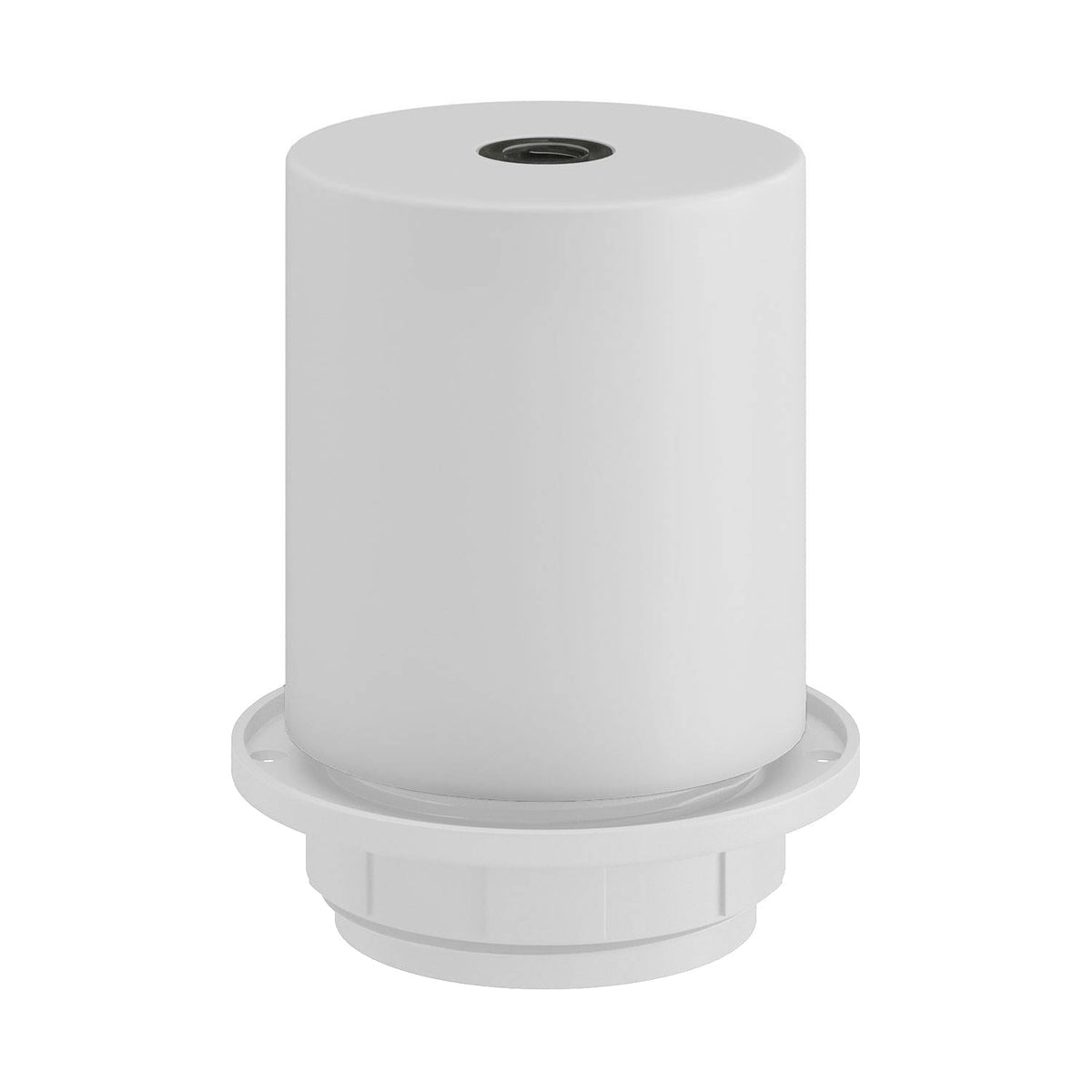 Kit portalampada E27 semifilettato in metallo con serracavo nascosto - Bianco opaco