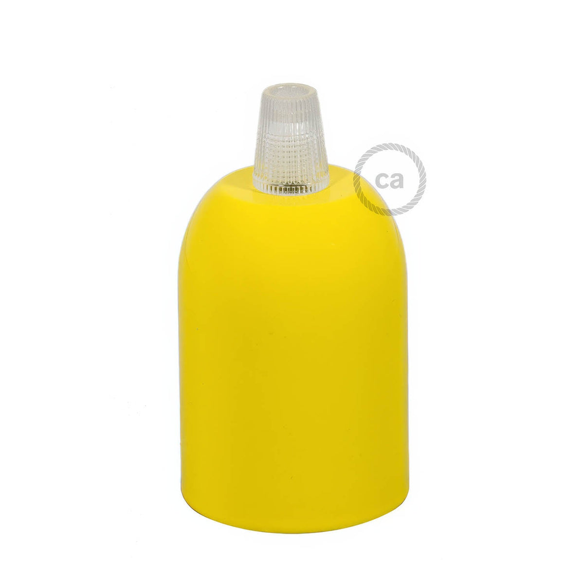 Kit portalampada E27 semisferico in metallo - Giallo