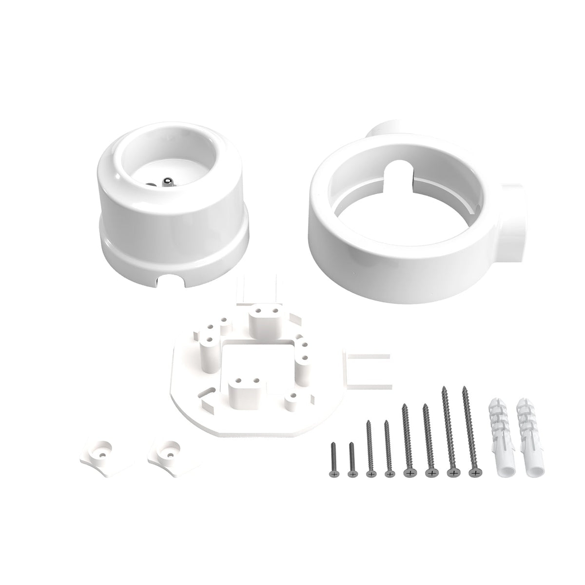 Kit presa a muro di tipo francese e base per Creative-Tubes in porcellana - Bianco 2