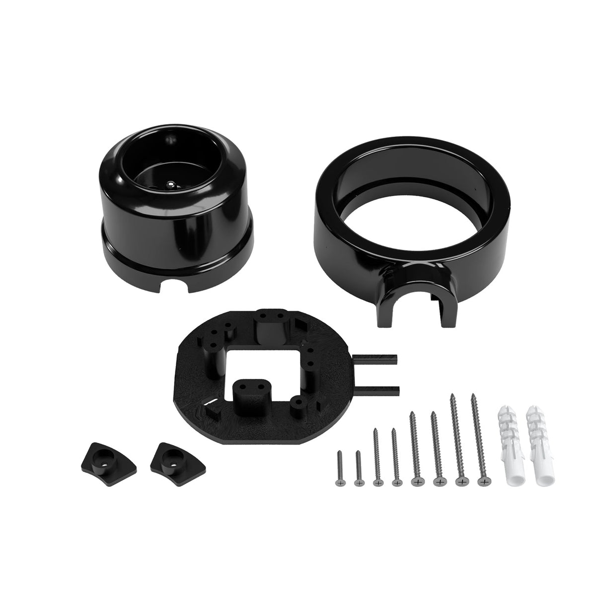 Kit presa a muro di tipo francese e base per Creative-Tubes in porcellana - Nero 1