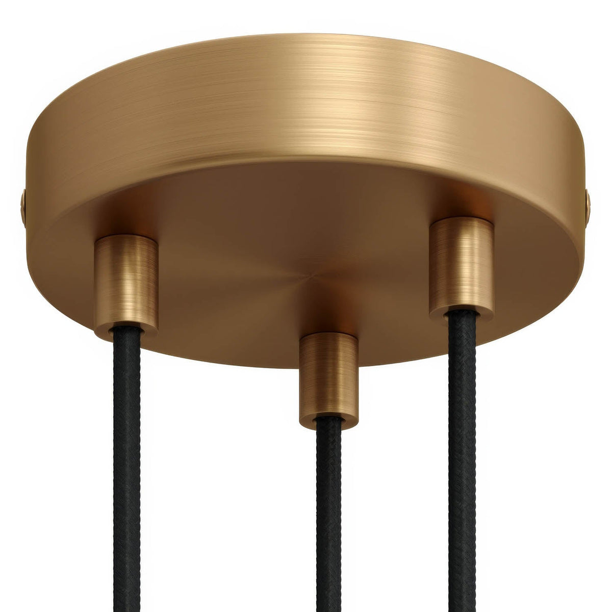 Kit rosone cilindrico in metallo a 3 fori - Bronzo satinato Cilindrico