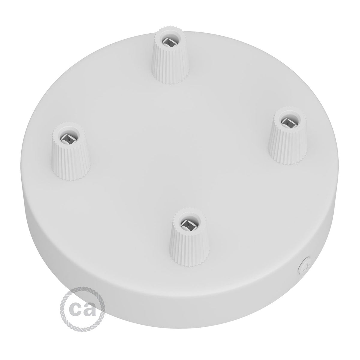 Kit rosone cilindrico in metallo a 4 fori - Bianco opaco Conico