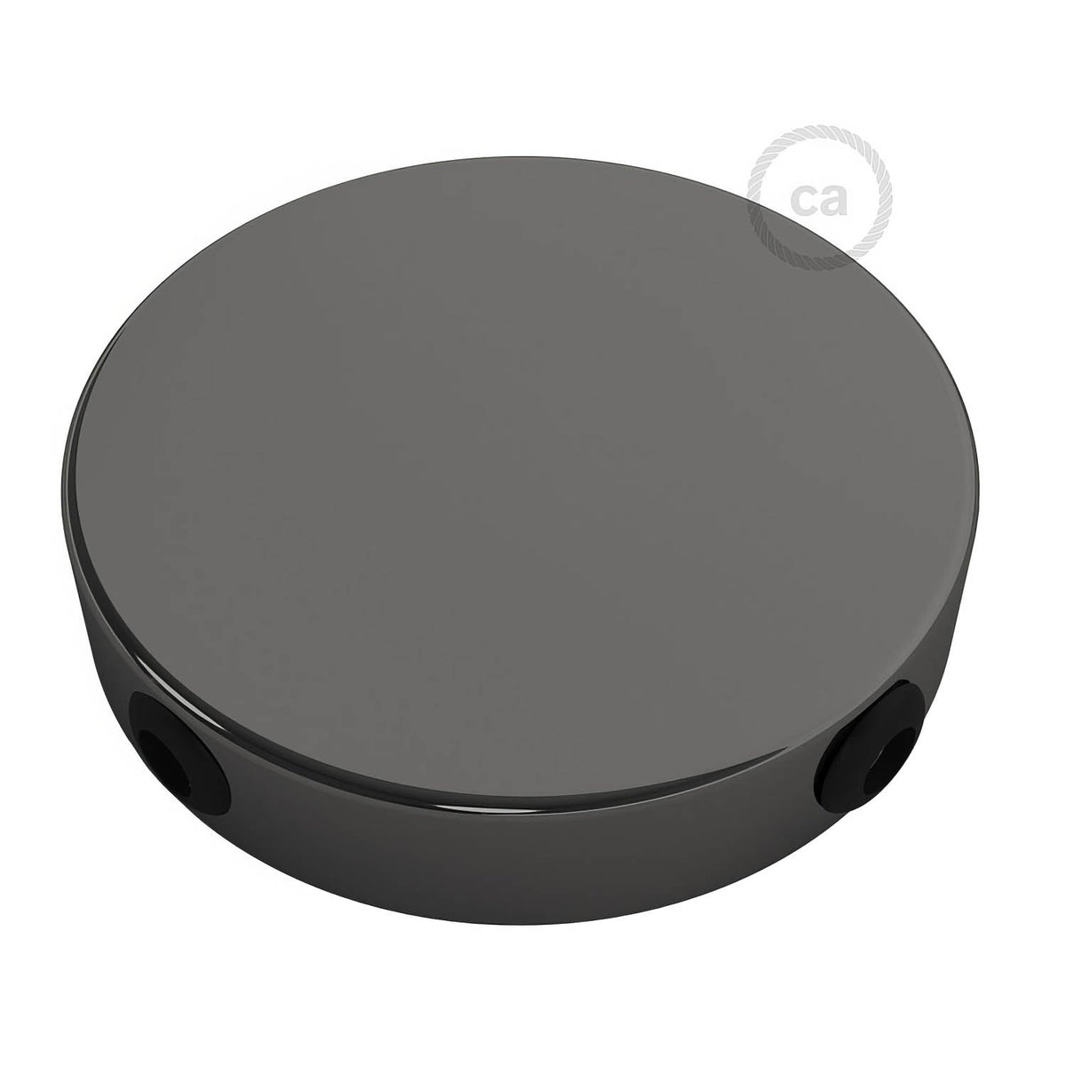 Kit rosone cilindrico in metallo a 4 fori laterali (scatola di derivazione) - Nero perla