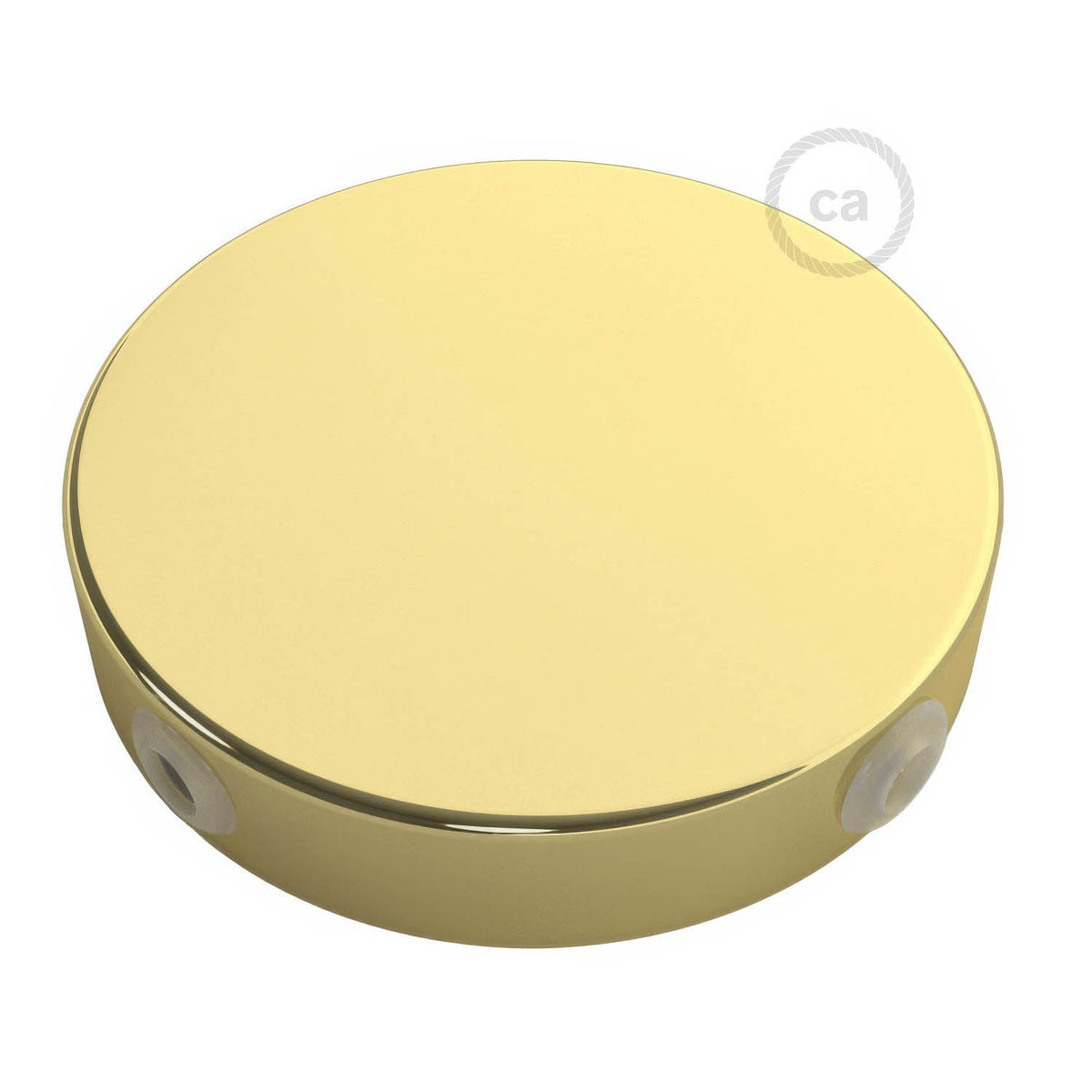 Kit rosone cilindrico in metallo a 4 fori laterali (scatola di derivazione) - Ottone