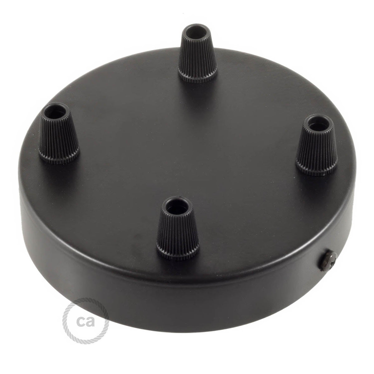 Kit rosone cilindrico in metallo a 4 fori - Nero Conico