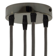Kit rosone cilindrico in metallo a 4 fori - Nero perla Conico