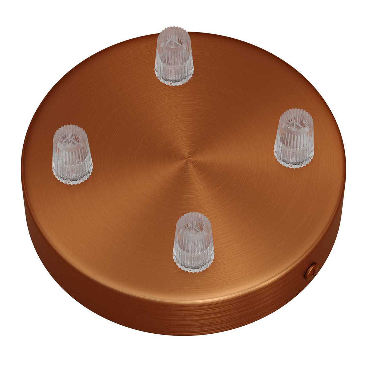 Kit rosone cilindrico in metallo a 4 fori - Rame satinato Conico
