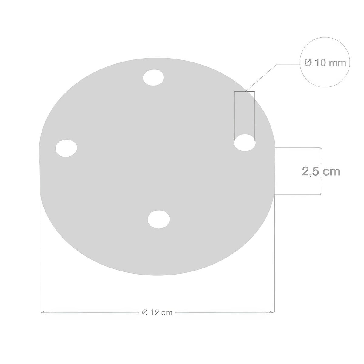 Kit rosone cilindrico in metallo a 4 fori - Rame satinato Conico
