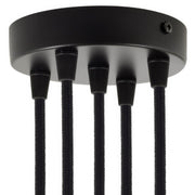 Kit rosone cilindrico in metallo a 5 fori - Nero Conico