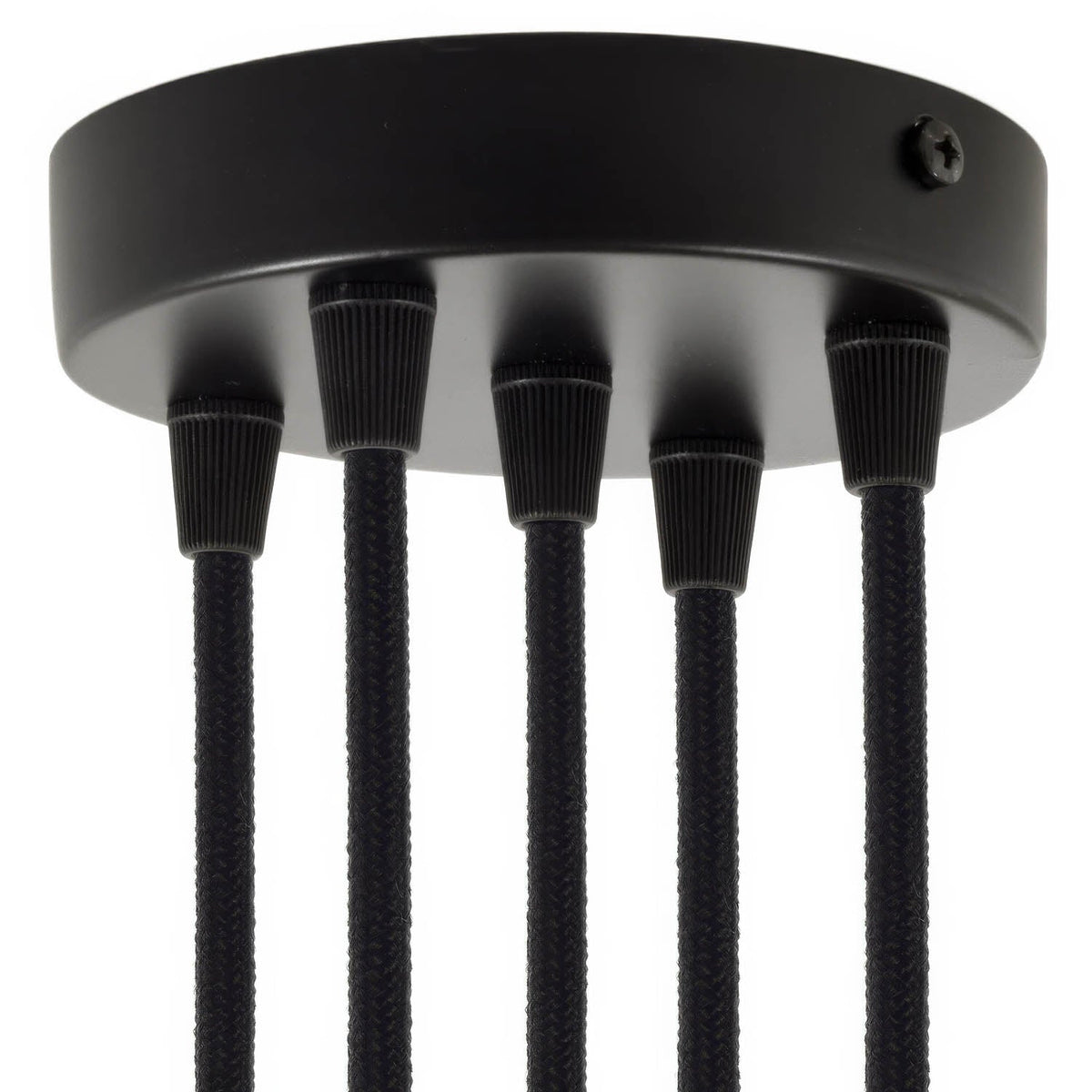 Kit rosone cilindrico in metallo a 5 fori - Nero Conico