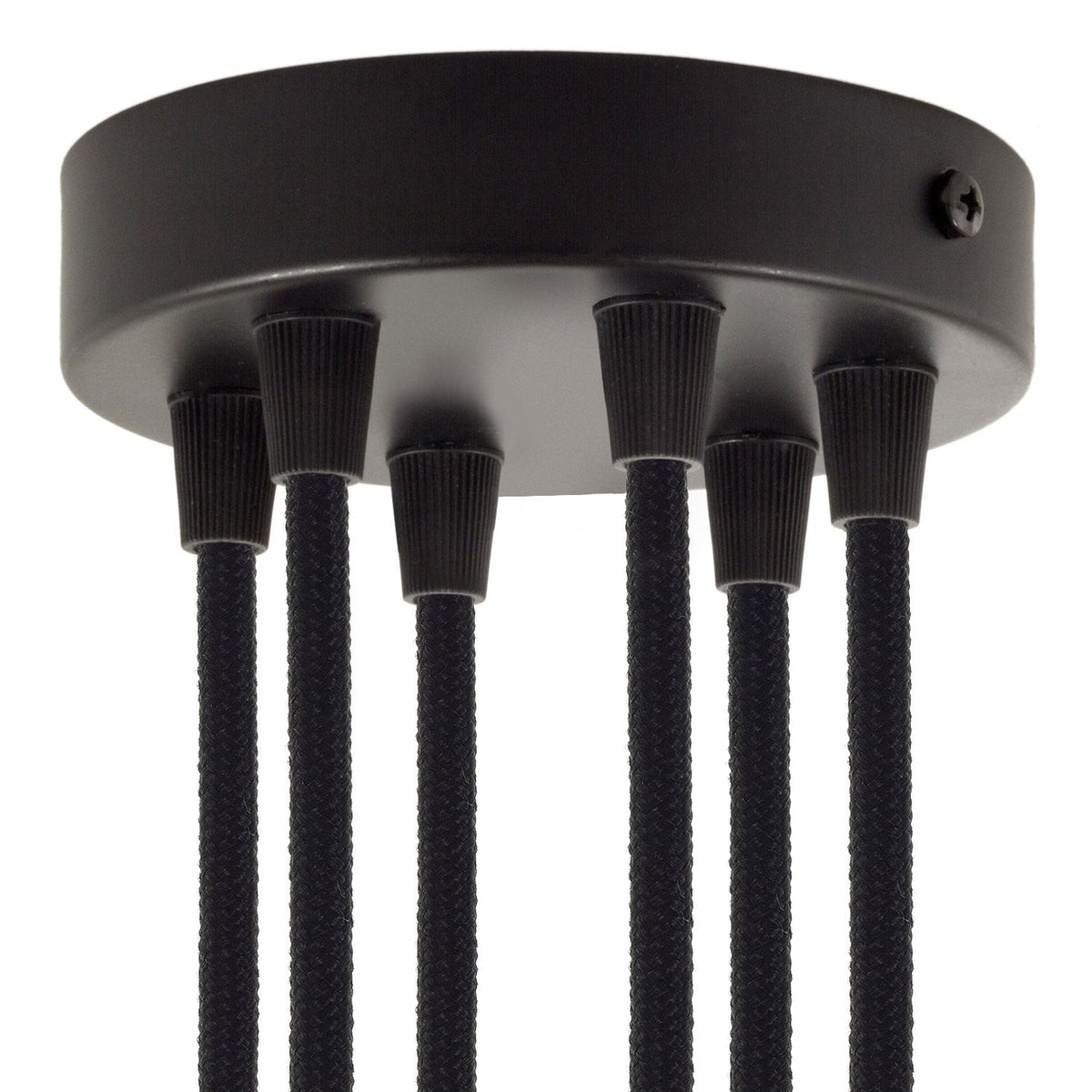 Kit rosone cilindrico in metallo a 6 fori - Nero Conico