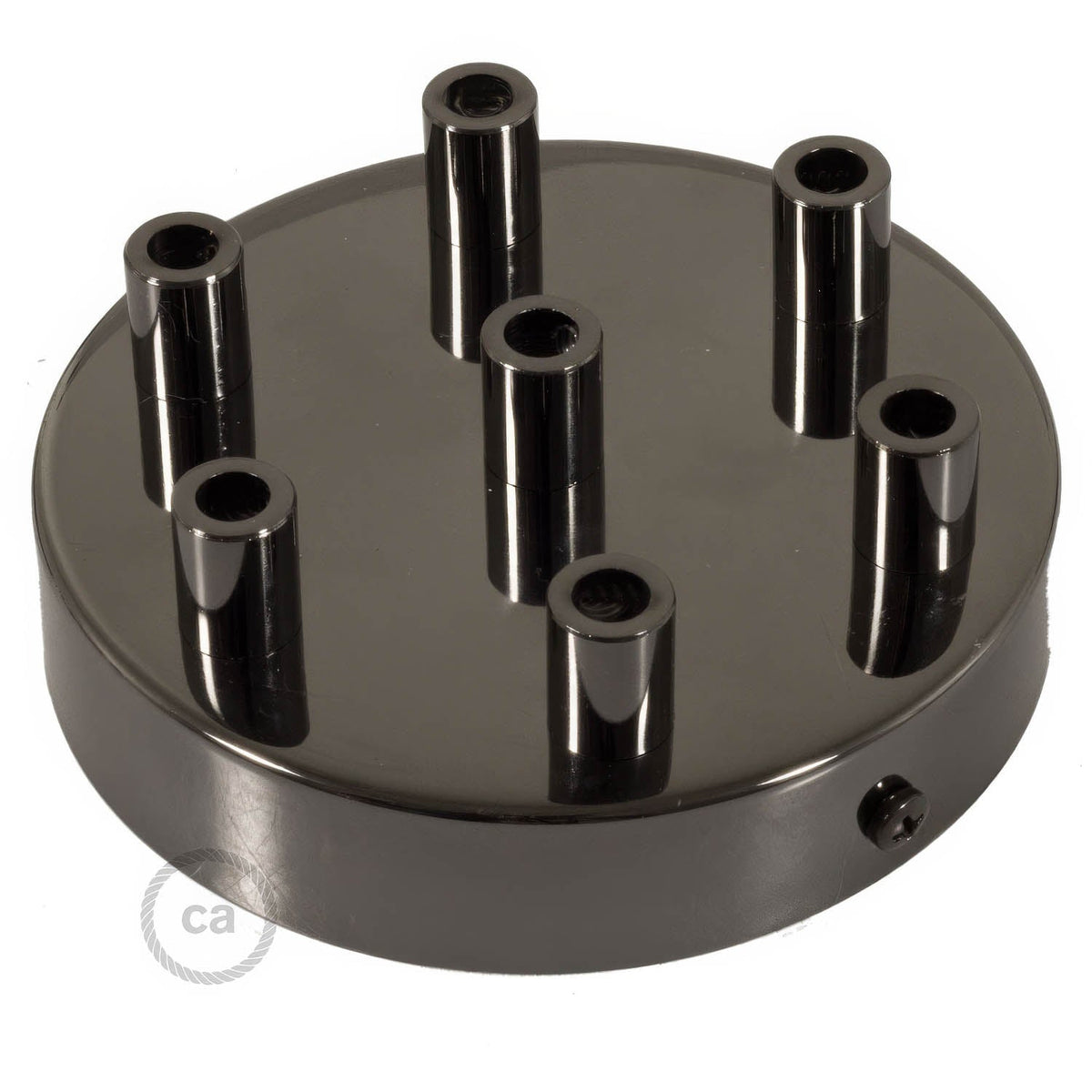 Kit rosone cilindrico in metallo a 7 fori - Nero perla Cilindrico