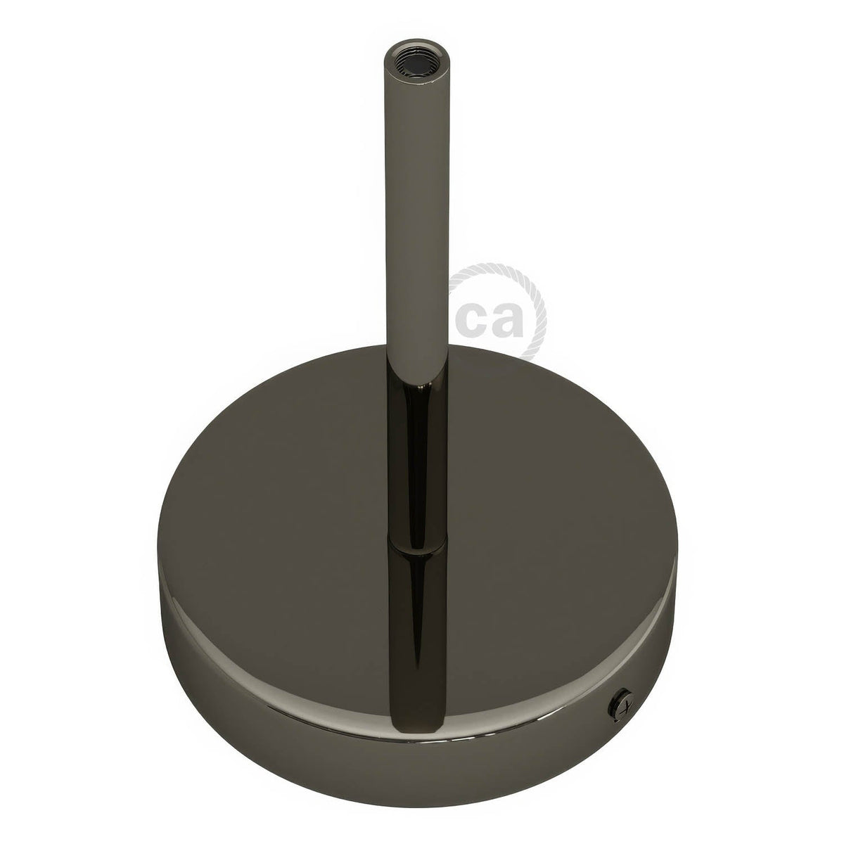 Kit rosone cilindrico in metallo con serracavo da 15 cm - Nero perla