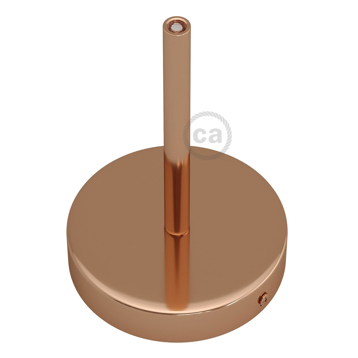 Kit rosone cilindrico in metallo con serracavo da 15 cm - Rame
