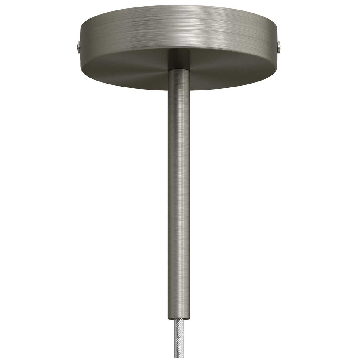 Kit rosone cilindrico in metallo con serracavo da 15 cm - Titanio satinato