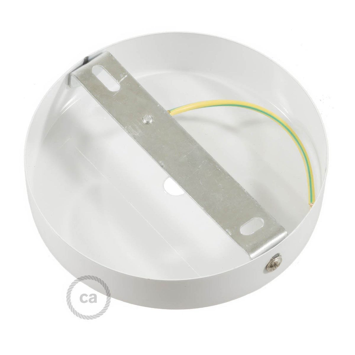 Kit rosone cilindrico in metallo con serracavo da 7 cm - Bianco opaco