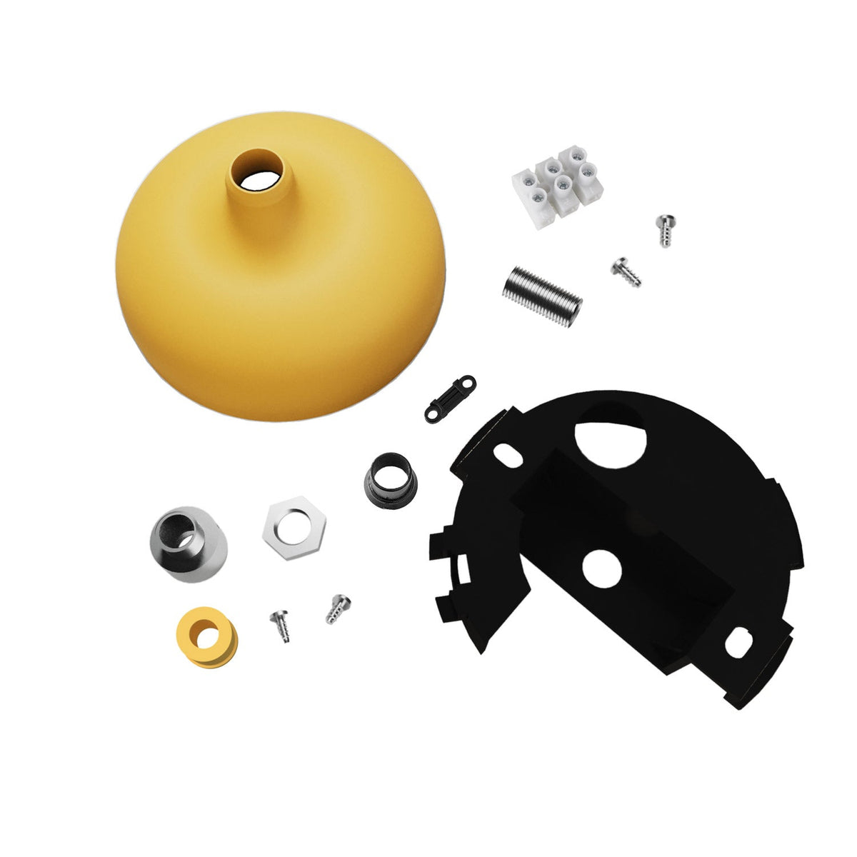 Kit rosone in silicone con foro centrale e predisposizione per foro laterale - Giallo