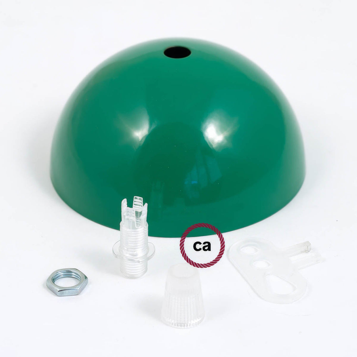 Kit rosone semisferico in metallo verniciato - Verde