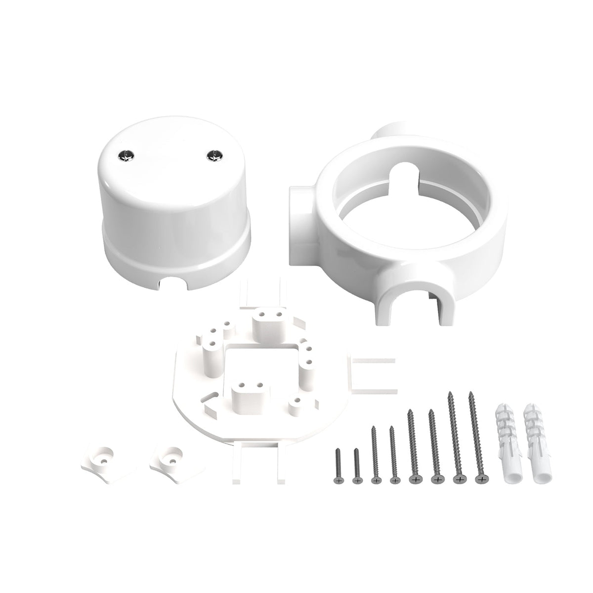 Kit scatola di derivazione e base per Creative-Tubes in porcellana - Bianco 3