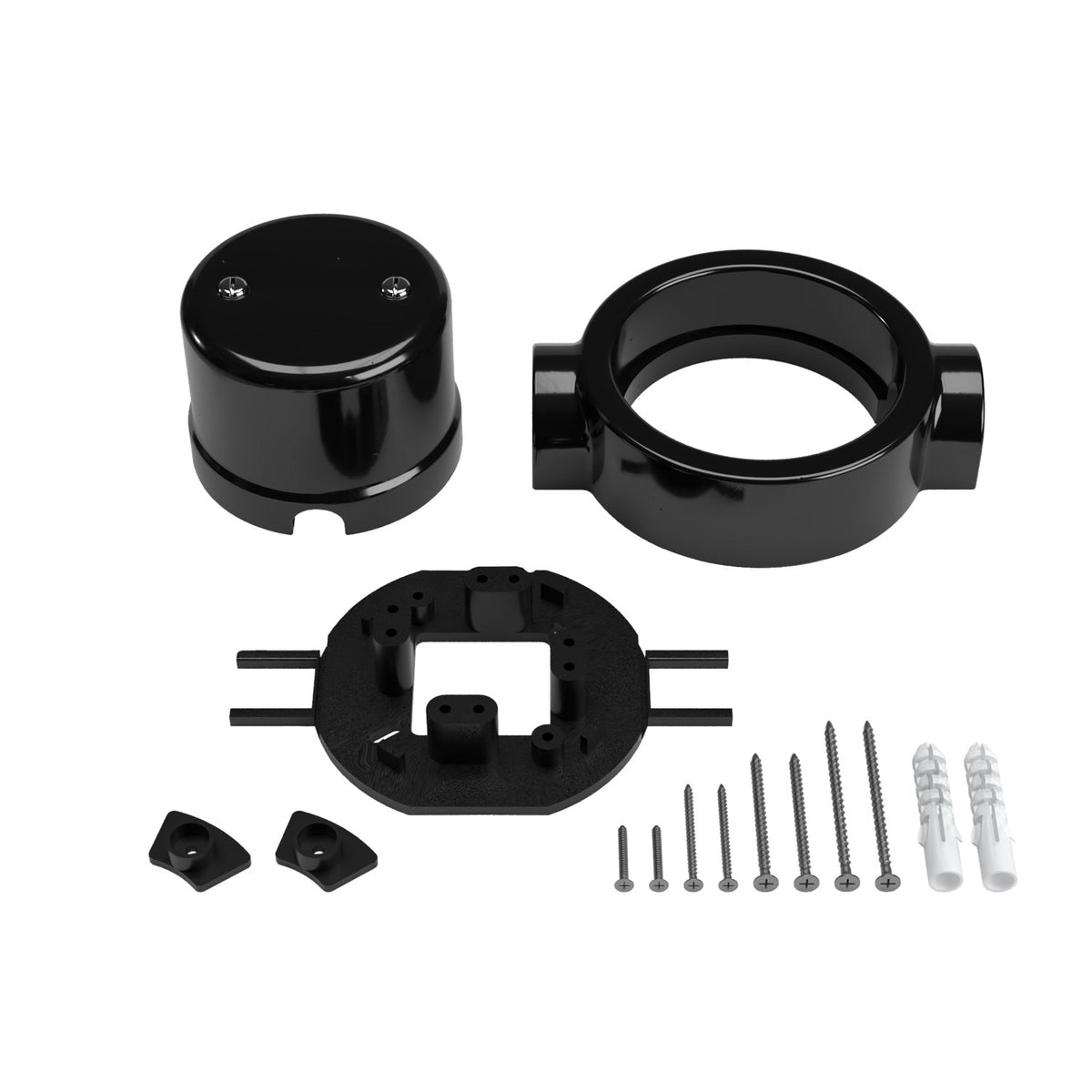 Kit scatola di derivazione e base per Creative-Tubes in porcellana - Nero 2 in linea