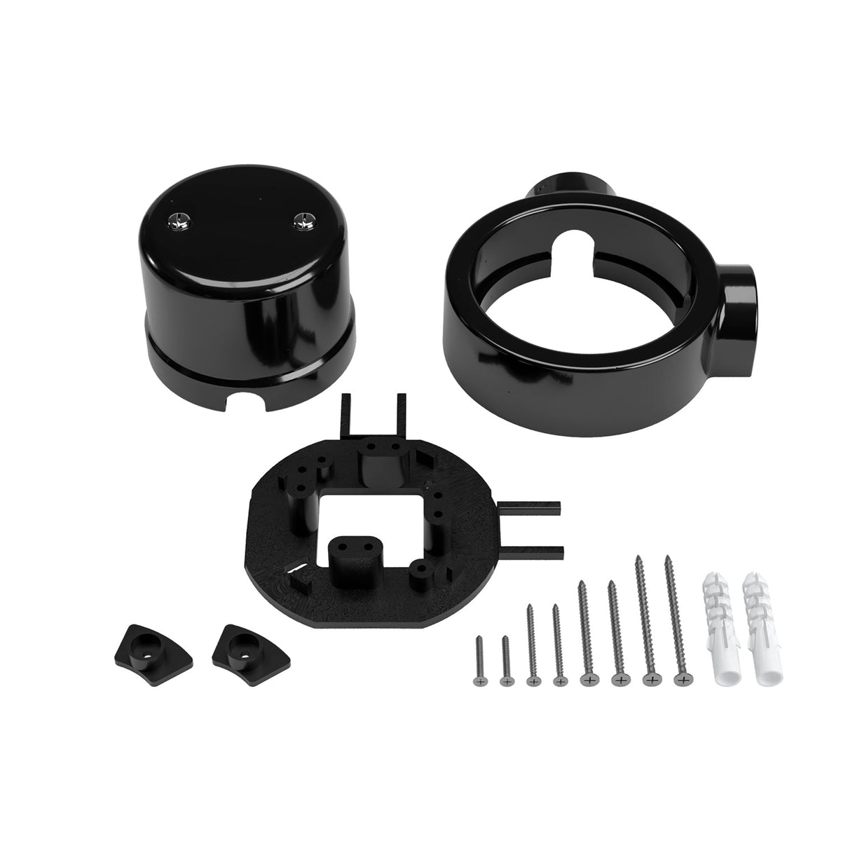 Kit scatola di derivazione e base per Creative-Tubes in porcellana - Nero 2