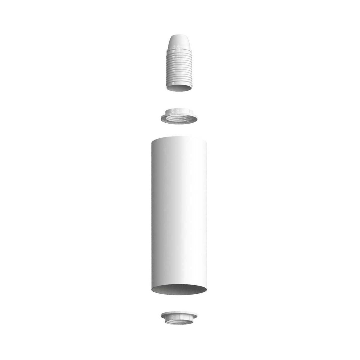 Lampada a 3 faretti con paralume Tub-E14 e Rose-One XXL rettangolare - Bianco opaco